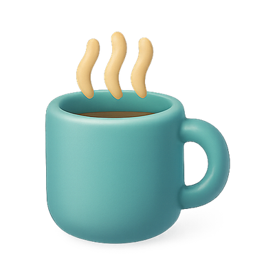 Stylized Coffee Mug Icon with Steam