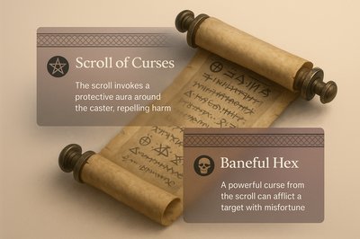 Stylish Scroll of Curses Design with Elegant Overlays