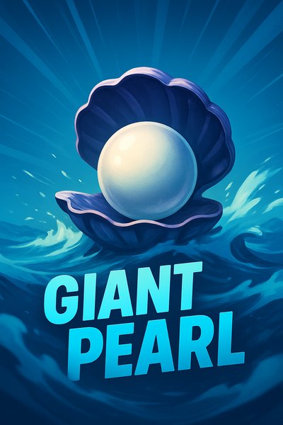 Dynamic Giant Pearl Illustration with Bold Text