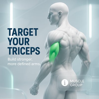 Fitness Illustration Highlighting Triceps Muscle Group