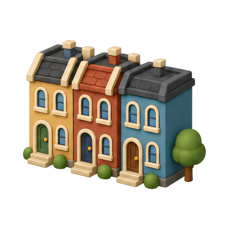 charming townhouse row