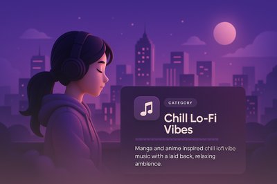 Chill Lo-fi Vibes: Night Skyline with Manga Inspirations