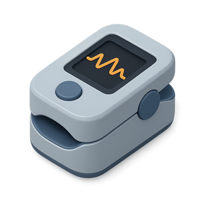 3D Pulse Oximeter Icon with Isometric Design