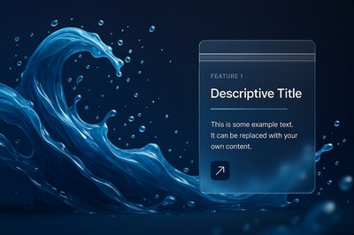 3D Abstract Water Waves with Text Overlay