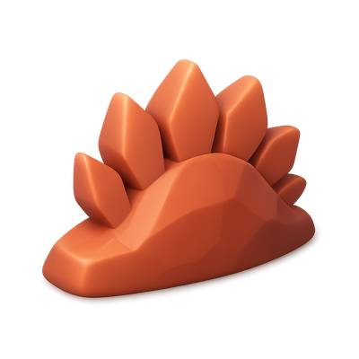 Stylized 3D Stegosaurus Icon with Volumetric Effect