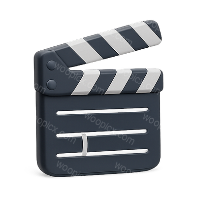 Stylized Film Clapperboard Icon for Cinematic Themes