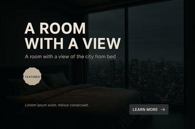 Urban Penthouse Bedroom with City View at Night