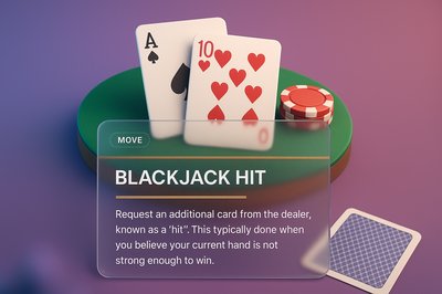 3D Illustration of Blackjack Hit with Integrated Design Elements