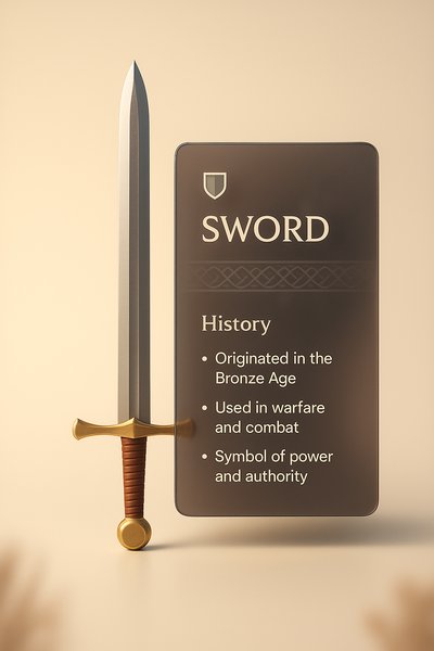 3D Sword Design with Informative Panel