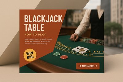 Realistic Blackjack Table Design with Action Button