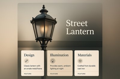 Elegant Street Lantern Design with Integrated Features