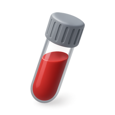 3D Blood Sample Icon with Volumetric Design