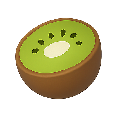 Stylized Kiwi Fruit Illustration with Vibrant Colors
