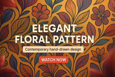 Elegant Floral Pattern with Hand-Drawn Design Elements