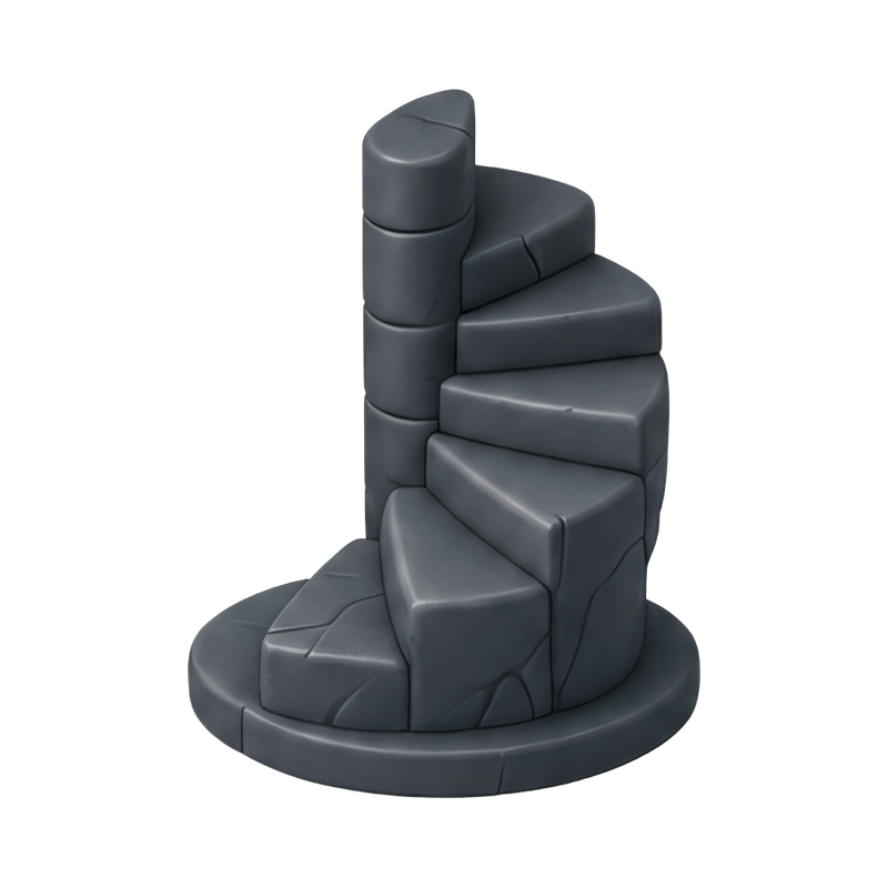 Elegant dark spiral staircase