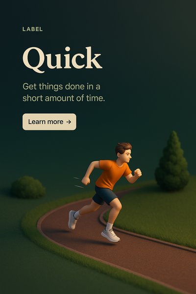 Dynamic 3D Scene of a Runner in a Dark Gradient Background