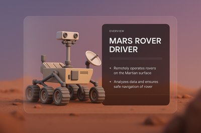 3D Illustration of Mars Rover Driver with Transparent Overlay