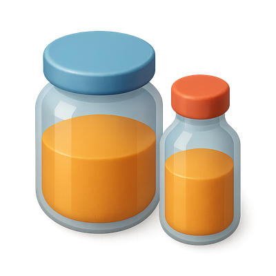Stylish 3D Jars Icon with Vibrant Colors