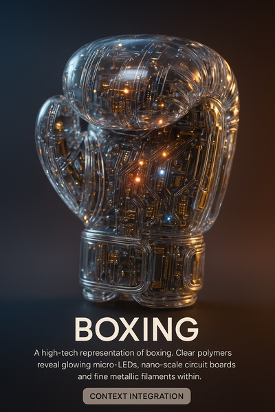 Hyperrealistic Boxing Glove Sculpture with LED Details