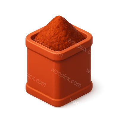 3D Paprika Powder Icon with Isometric View