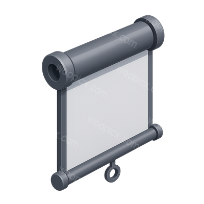 3D Rollable Screen Icon in Isometric View
