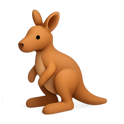 Playful Cartoon Kangaroo Character Design