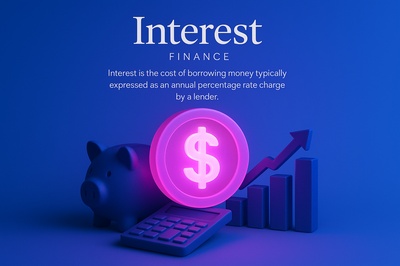 Glowing Financial Objects in Blue