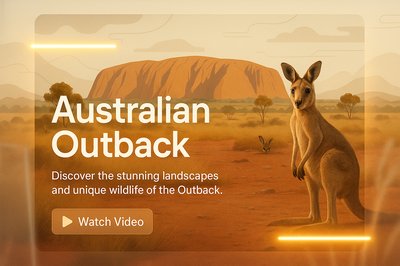Illustrative Landscape of the Australian Outback Featuring Wildlife