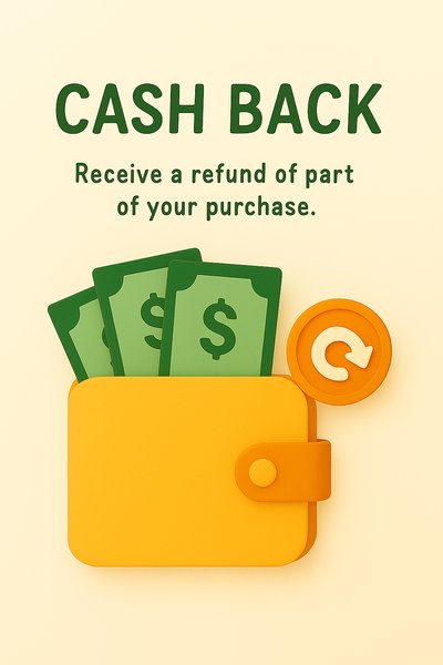 3D Illustration of Cashback Concept with Wallet and Dollar Bills