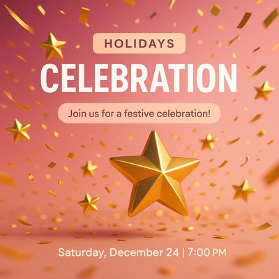 Festive Holiday Celebration Invitation Graphic