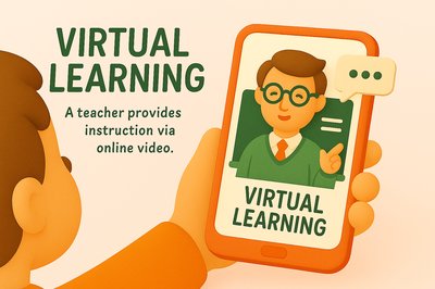 Illustrative Graphic on Virtual Learning Concept