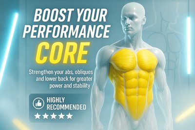 Fitness Promotion Graphic Highlighting Core Strength Training