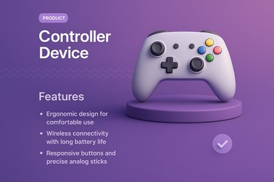 Wireless Controller Device with Ergonomic Design