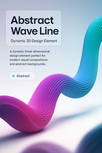 Dynamic 3D Abstract Wave Line Design Element