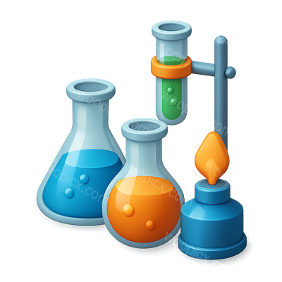 Colorful 3D Laboratory Equipment Icon for Experiments