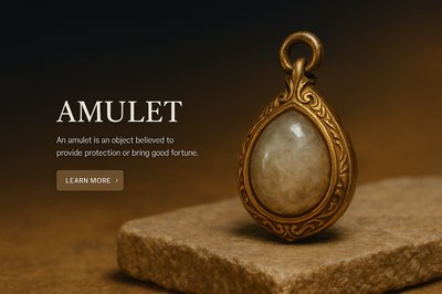 Stylish Amulet Pendant with Text and Action Button