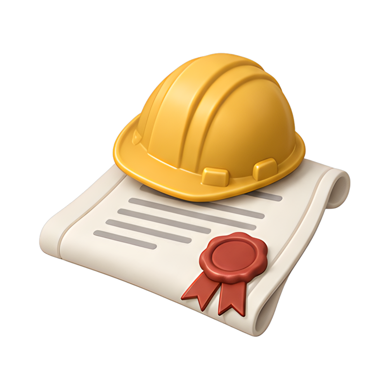 Hard hat on a contract