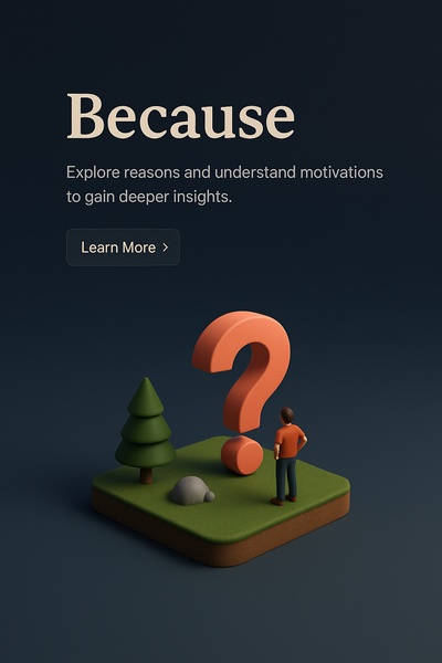 3D Scene with Question Mark and Character in Dark Gradient Background