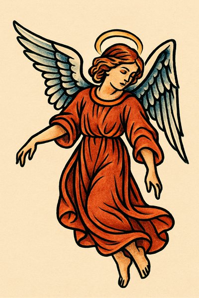 Artistic Representation of an Angel with Wings