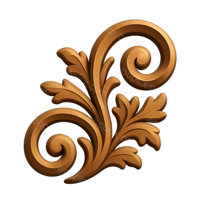 Elegant 3D Arabesque Icon with Volumetric Detail
