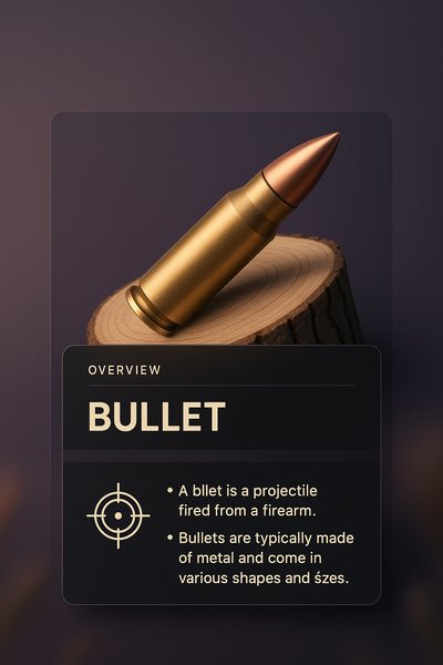 3D Bullet Design Illustration for Web Page