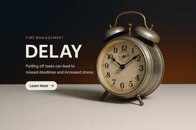 Stylish Web Design Concept with Alarm Clock