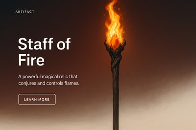 Stylish Illustration of a Fiery Staff for Web Design
