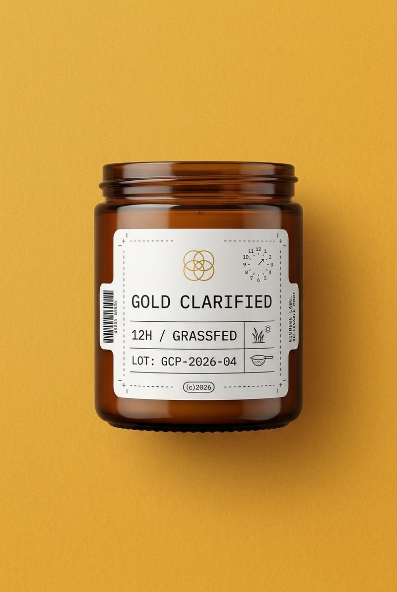 Golden ghee in a jar
