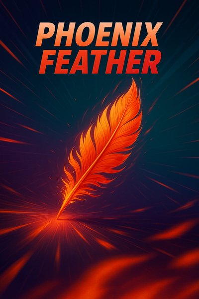 Dynamic Phoenix Feather Illustration with Vibrant Colors