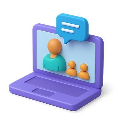 Engaging 3D Webinar Icon for Online Seminars