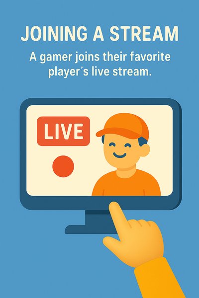 Illustration of a Gamer Joining a Live Stream