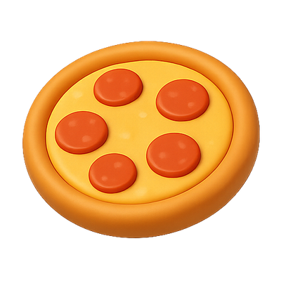 Colorful Cartoon Pizza Toy Icon