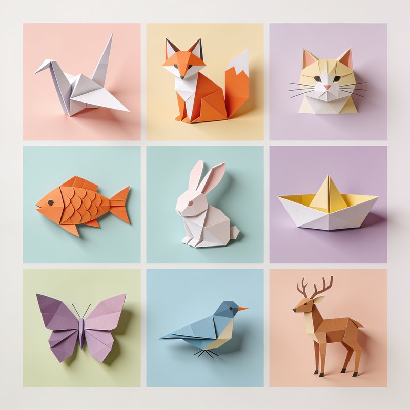 colorful origami paper designs