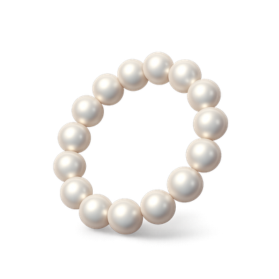Elegant Lustrous Pearl Strand in 3D View